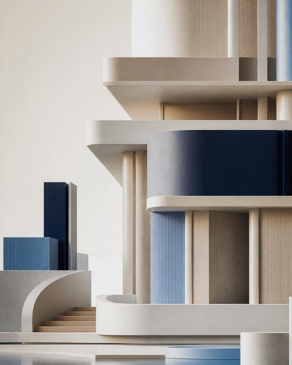 Abstrakte Architekturvisualisierung für Immobilienentwicklung